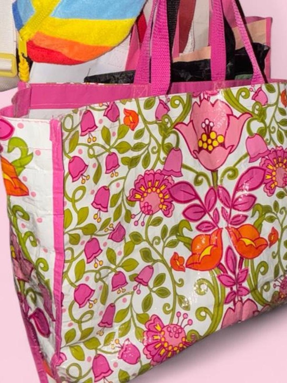 Vera Bradley Pink & Orange Floral Tote XL
